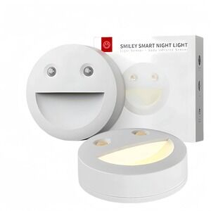 Pack of 2 Smiley Night Light DC-SNL with Motion Sensor, 3 x AAA Battery Operate